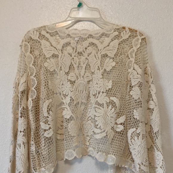 STUDIO Y cream/ ivory crochet jacket, size S - Picture 3 of 11